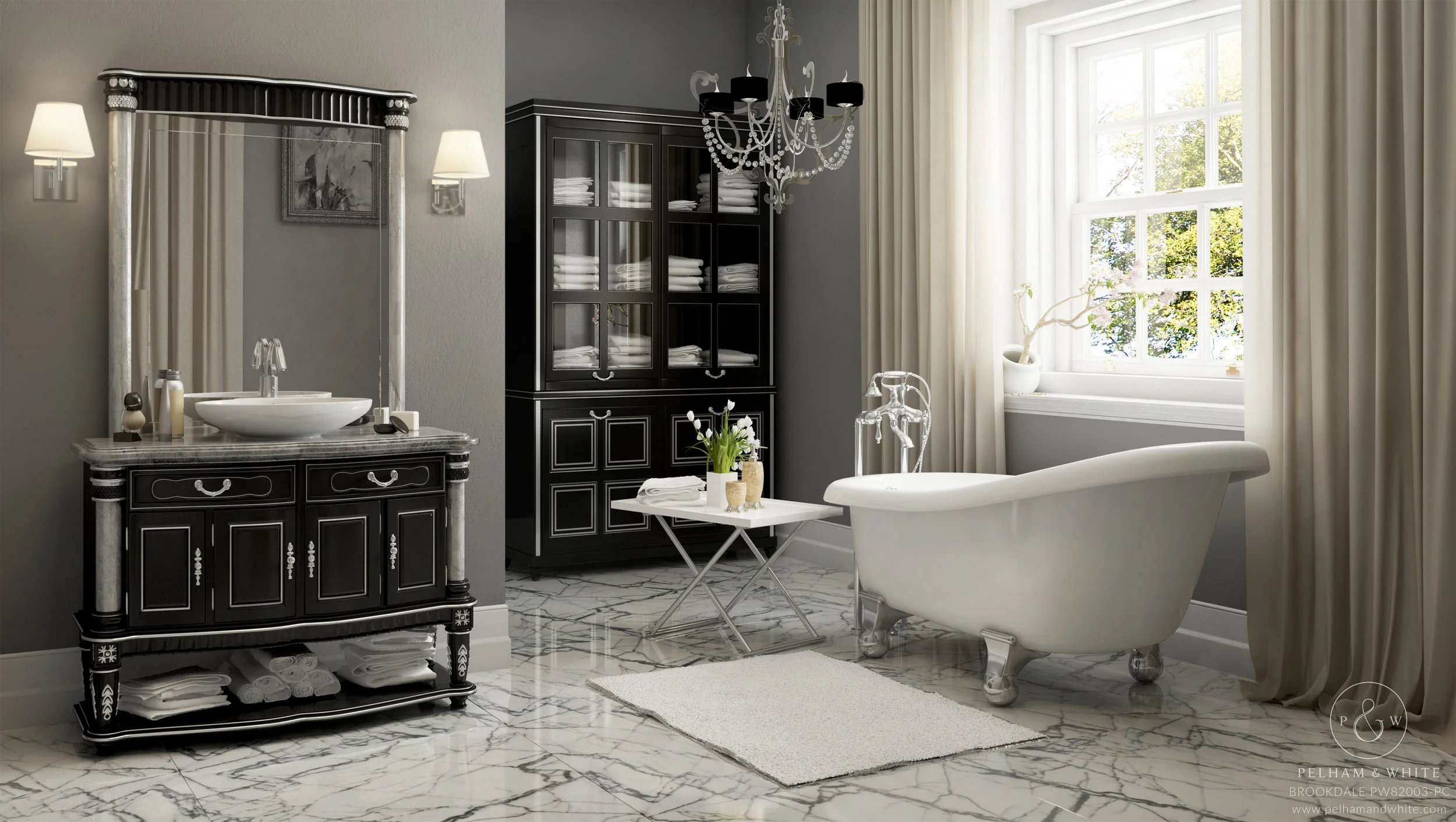 Current Bathroom Trends Baroque Pelham and White